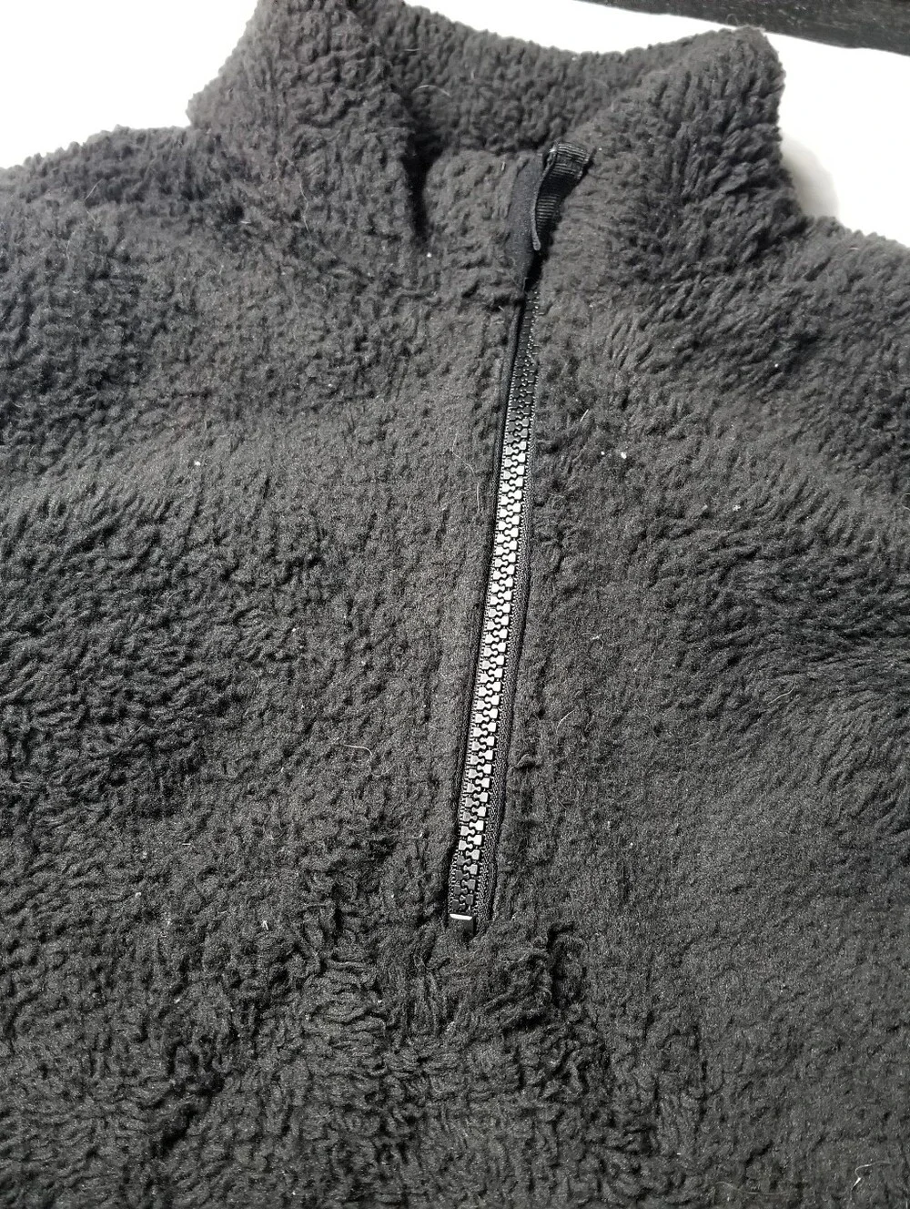 WONDER NATION GIRL'S BLACK SHERPA PULLOVER SIZE LARGE